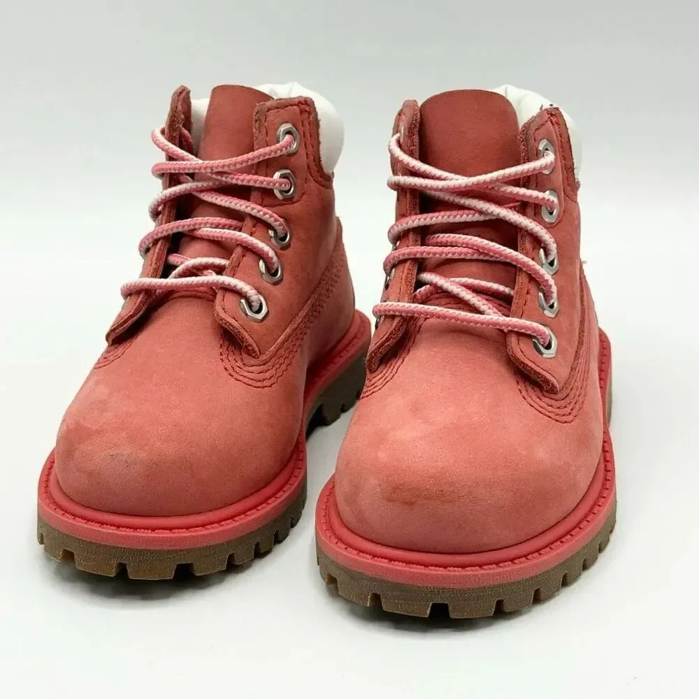 Timberland 6” Waterproof Boots with Ankle Padding in Medium Pink - US Toddler 5
